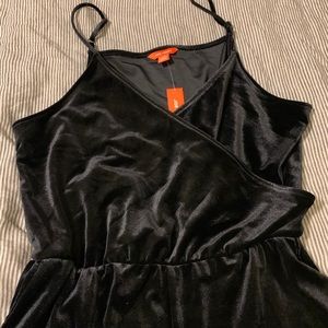 Black velvet jumpsuit